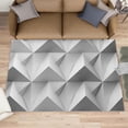 3D White Geometric Rug, Modern Triangle Art Area Rugs for Living Room ...