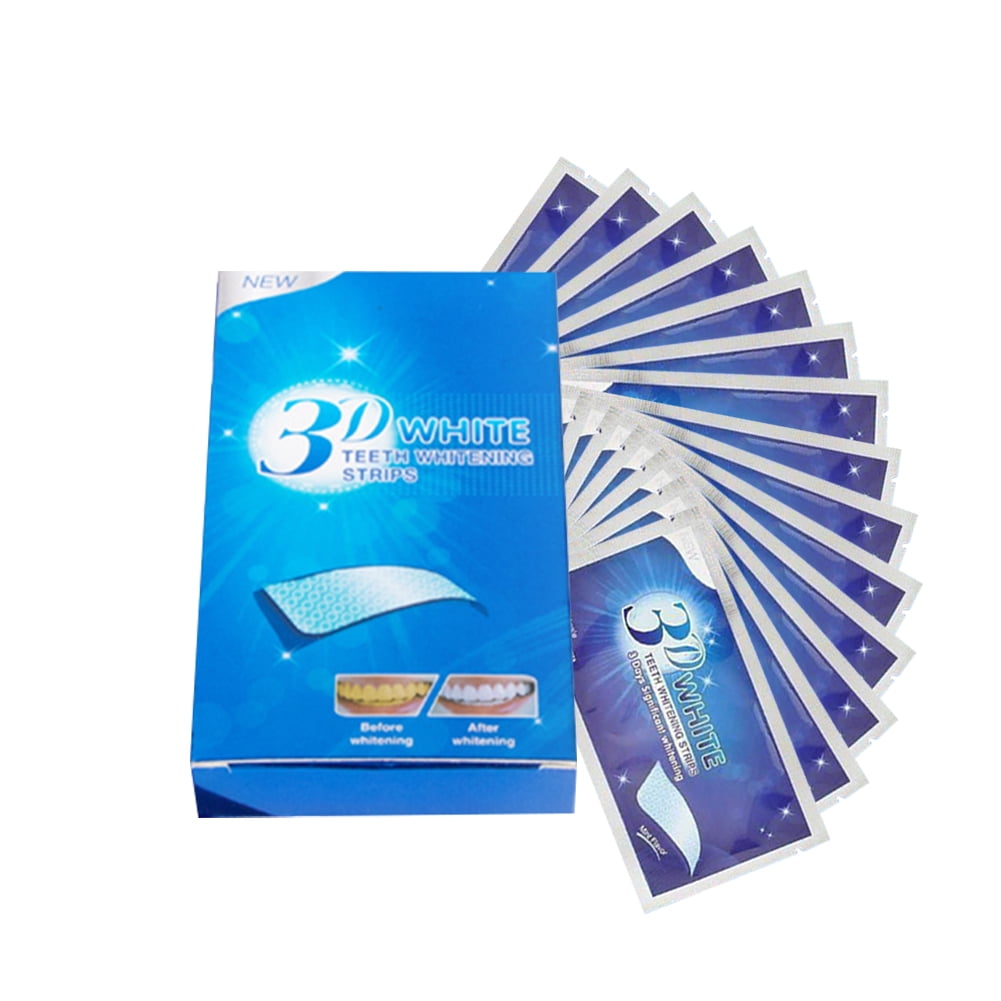 RISJM SIX Teeth Whitening Strips,14 Pcs 3D White Strips for Teeth
