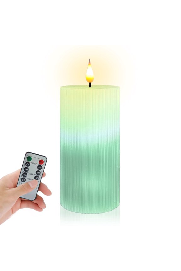 3D-Wick Pillar Candles Flickering Flameless Candles, Real Wax LED Candles with Remote and Timer, Battery Operated Pillar Candles for Room Elegant Decor Home Wedding Decoration