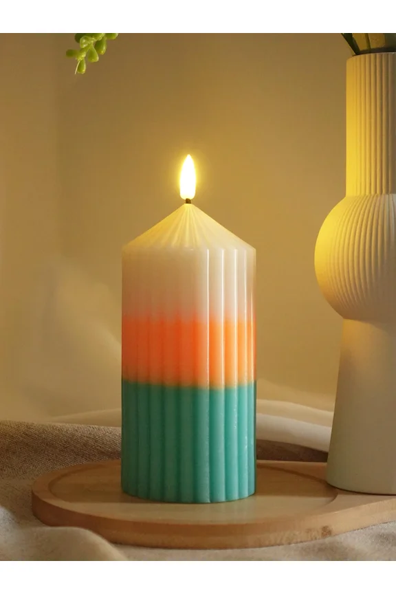 3D-Wick Pillar Candles Flickering Flameless Candles, Real Wax LED Candles with Remote and Timer, Battery Operated Pillar Candles for Room Elegant Decor Home Wedding Decoration