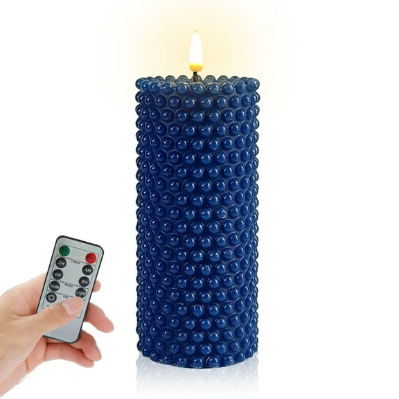 3D-Wick Pillar Candles Flickering Flameless Candles, Real Wax LED Candles with Remote and Timer, Battery Operated Pillar Candles for Room Elegant Decor Home Wedding Decoration