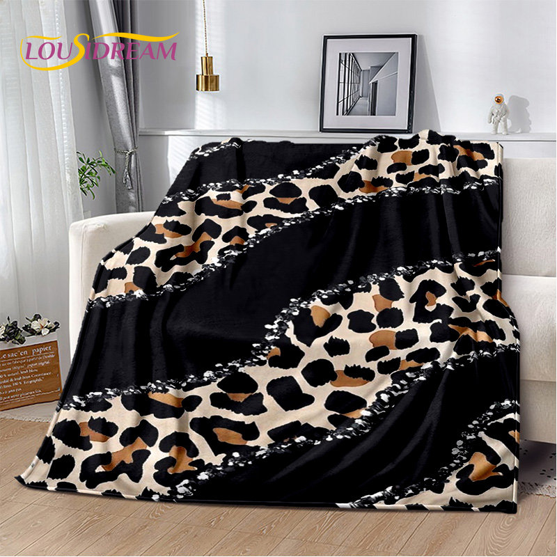 3D Wild Leopard Print Series Soft Plush Blanket Flannel Blanket Throw