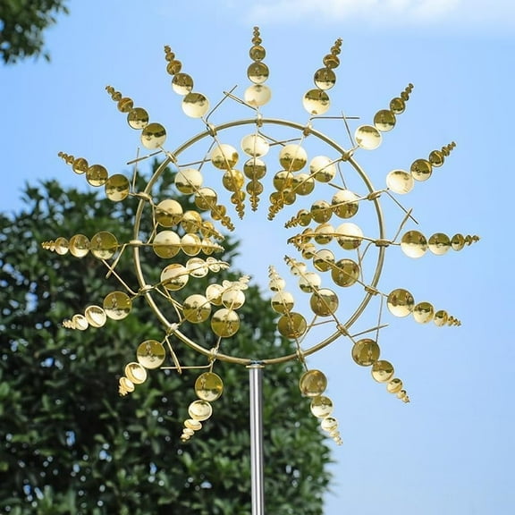 3D Wind Powered Kinetic，Metal Windmill for Yard Art,Sunflower Wind Spinner Outdoor,32'' Garden Wind Spinners,360° Rotation Kinetic Wind Spinners Outdoor Metal,Lawn Ornament,10 Pack
