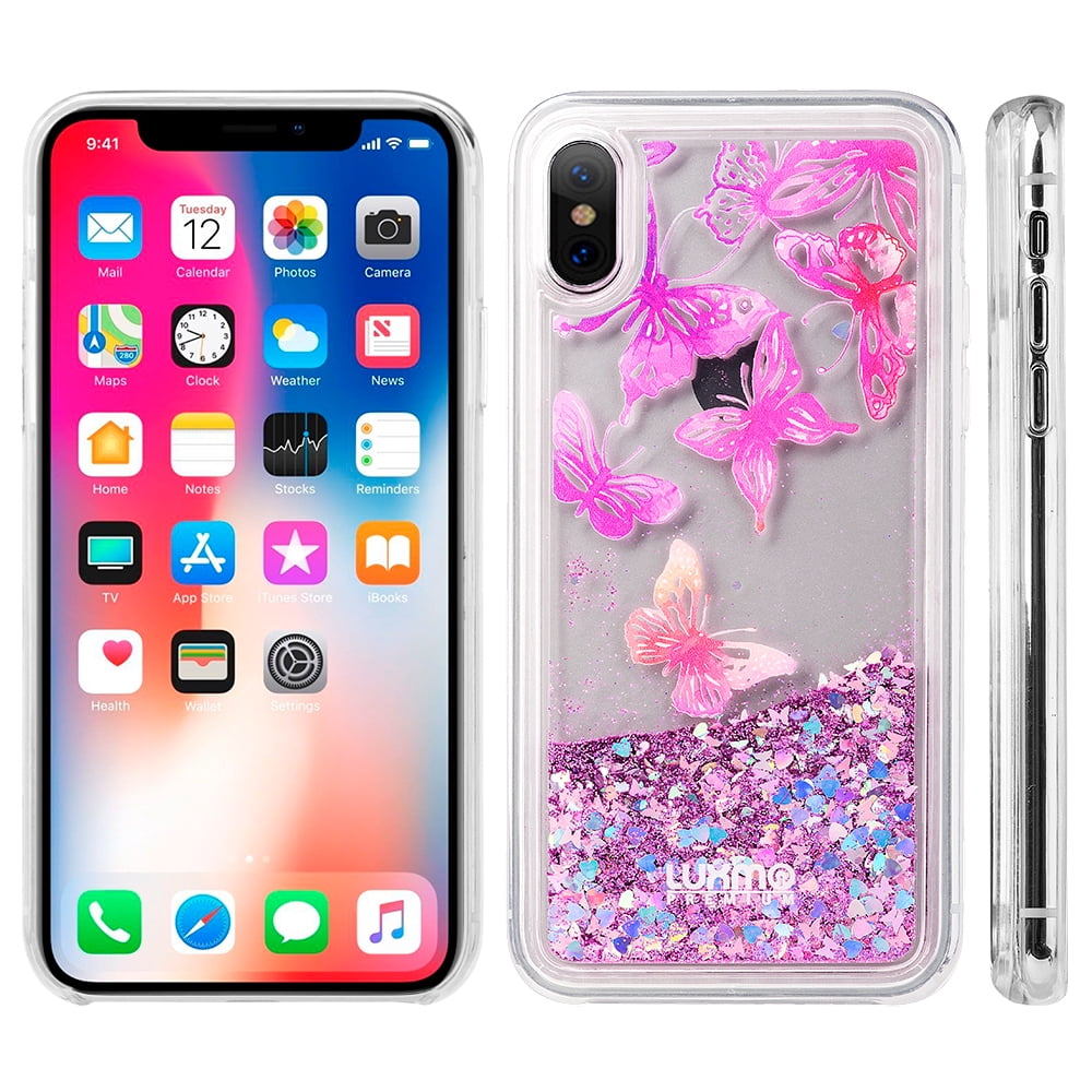 3D Winter Sparkle Glitter Waterfall Phone Case (Butterfly) for