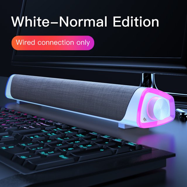 3D With RGB Light Surround Soundbar Bass Speakers Computer Stereo V8