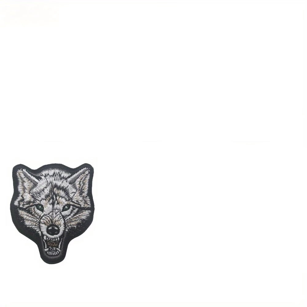 3D Wolf Animal Head Embroidered Patch - Loop Badge for Backpacks, Jackets, and Tactical Vests