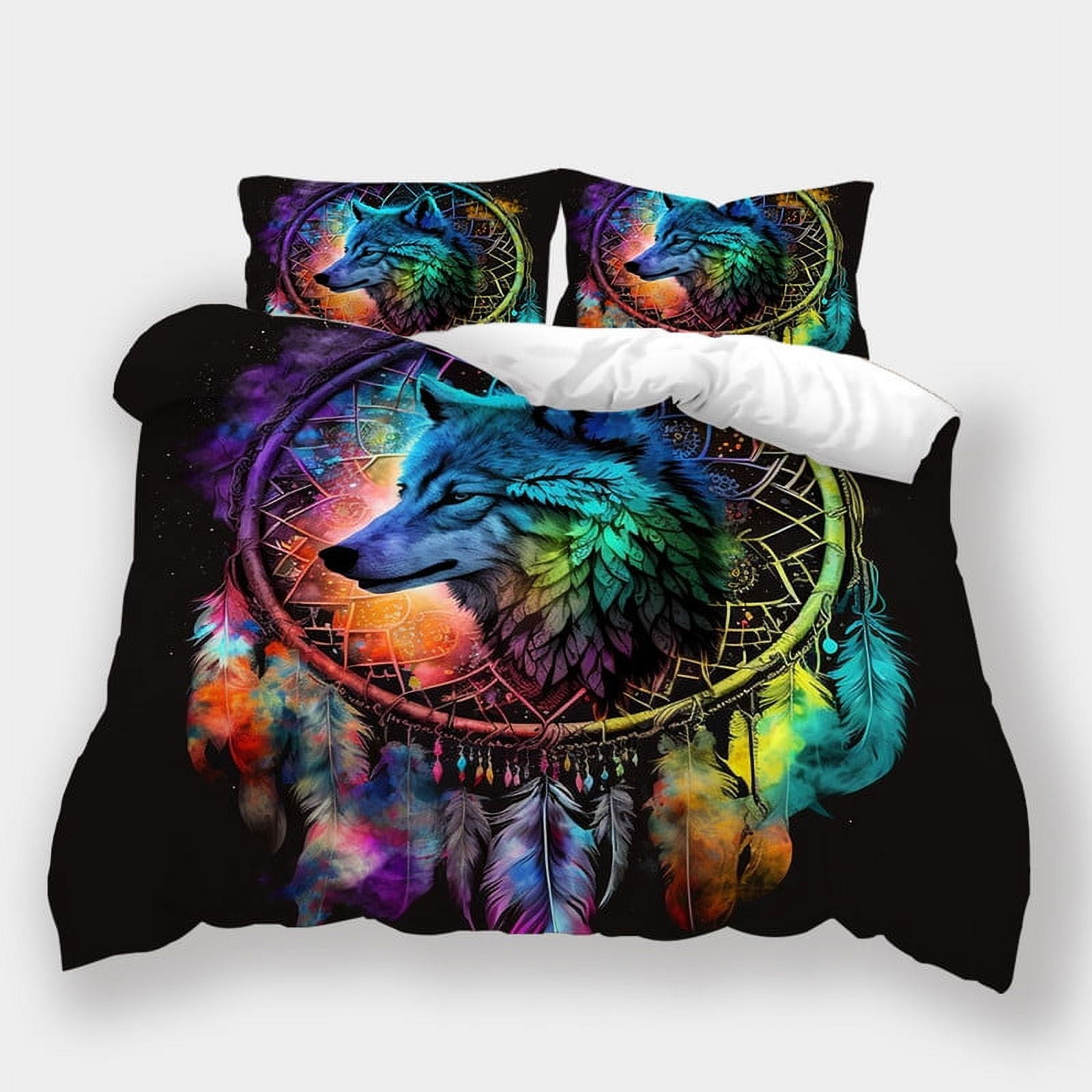 3D Wolf Bedding Set Home Textile Dream Catcher Luxury Comforter Animal