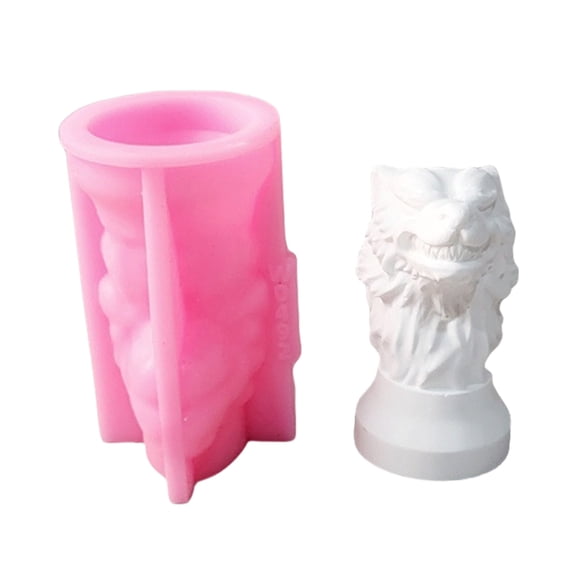 3D Wolf Head Silicone Candle Molds Temperature Resistant for Making Candle Soap