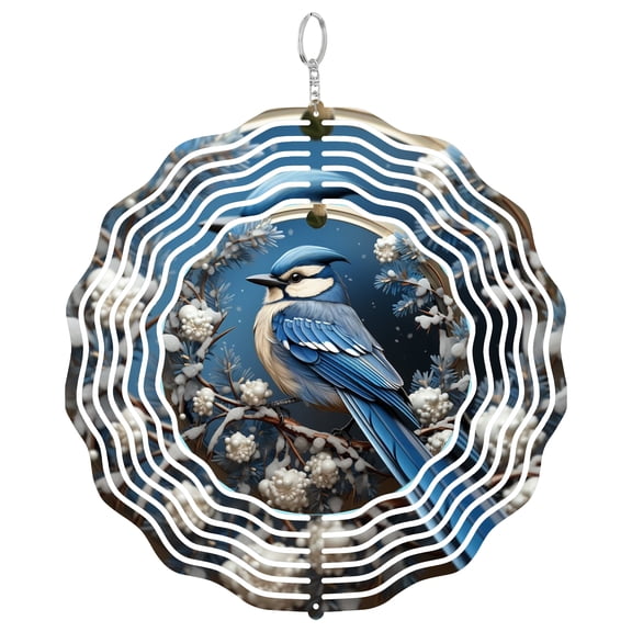 3D Wolf Winter Forest Guardian 3D Wind Spinner Stainless Steel Kinetic Art Nature Wildlife Decor 10 Inch