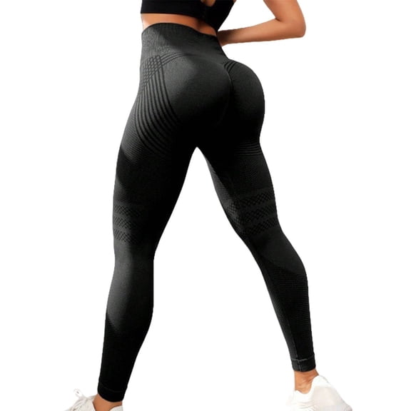 3D Women’s High-Waisted Workout Leggings, Seamless Stretch Yoga Pants with Tummy Control & Textured Design