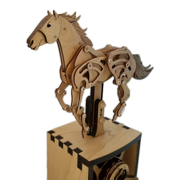 3D Wood Craft Mechanical Horse Automation Model - 221 Pieces