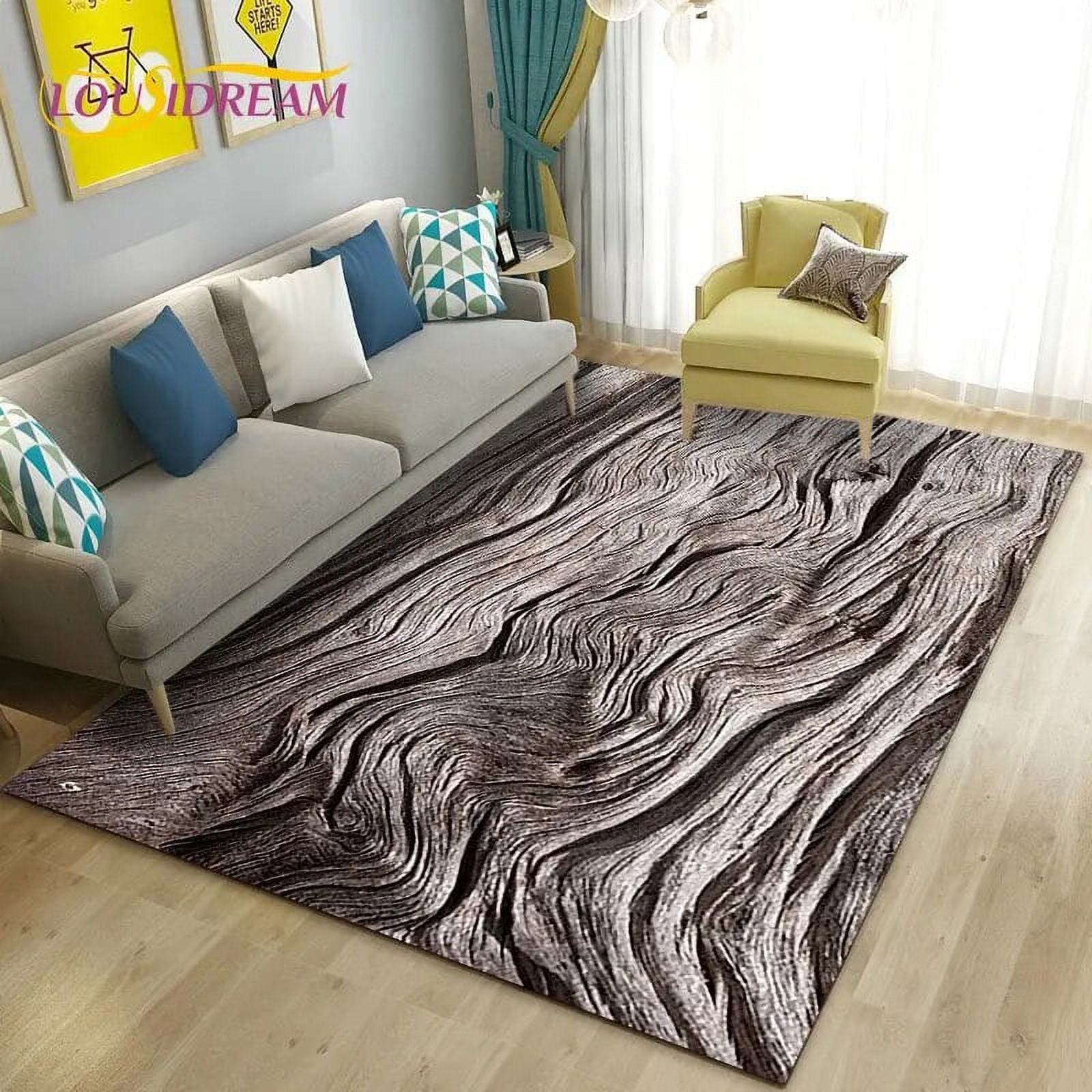 3D Wood Grain Pattern Area Rug Carpet Rug for Living Bedroom Sofa ...