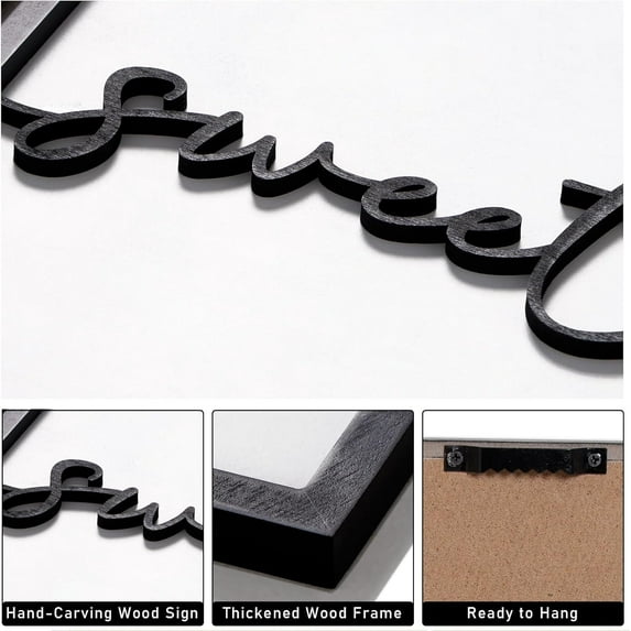 3D Wood Home Sweet Home Wall Art, Decor Sign Set of 3, 12x16 Inch, Ready to Hang