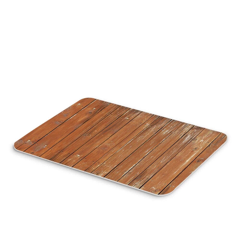 3D Wood grain ceramic tile Bathroom Bath Mat Toilet Carpet Flannel Non ...