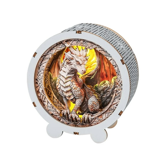 3D Wooden Dinosaur Puzzle Night Light, Diy Diy Wood Craft Usb-C Power, Natural Wood Construction, Family And Friends Gifting Home Decor Piece