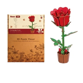 3D Wooden Flower Puzzle for Adults, DIY Sunflower Model Kit, Creative Wood Craft Building Set for Home Table Decor, Unique Xmas Gift Idea