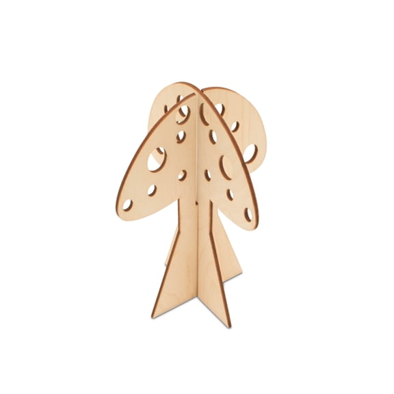 3D Wooden Mushroom Decorations, 4-Inch, 1/8 Inch Thick, Pack of 3 Easter Crafts for Outdoor Decorations/Basket Stuffers, by Woodpeckers