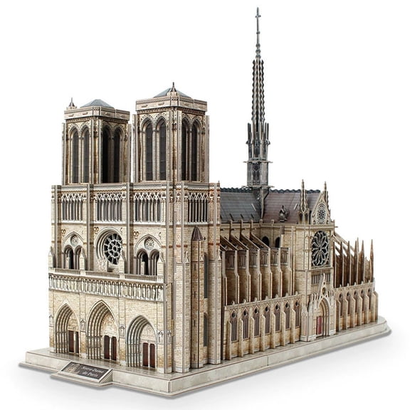 3D Wooden Notre Dame Cathedral Model Kit 293 Piece Paris Architecture Puzzle Set Detailed Architectural Display Piece for Home Office Bookshelf Decoration