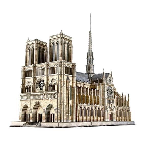 3D Wooden Notre Dame Cathedral Model Kit, 293PCS DIY Architecture Puzzle for Adults to Build, Paris Landmark Assembly Display Decor