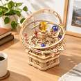 Solar System Assembly Model Kit 3D Wooden Orrery Music Box Puzzle Kit for Adults, DIY Solar System ...