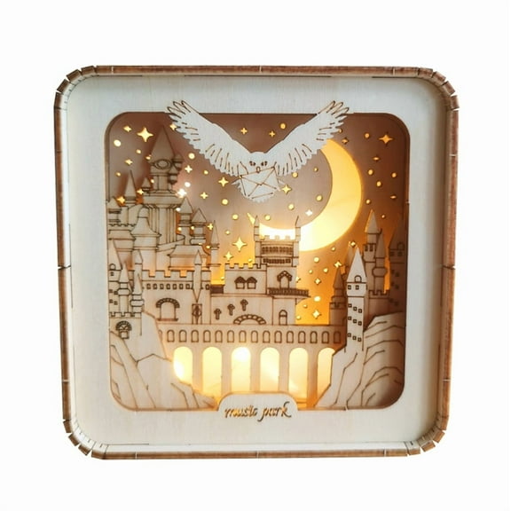 3D Wooden Owl Puzzle Night Light - DIY Model Kit for Adults, Handmade Craft Home Decor Gift