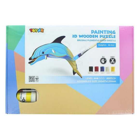 3D Wooden Painting Puzzle | Dolphin