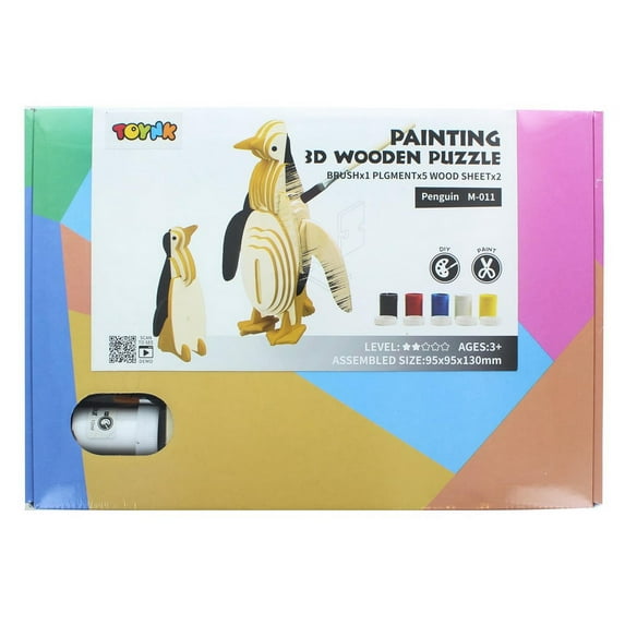 3D Wooden Painting Puzzle | Penguin