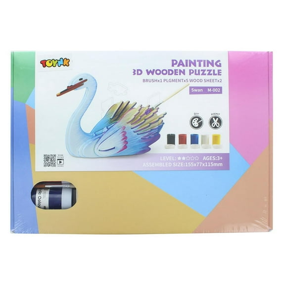 3D Wooden Painting Puzzle | Swan