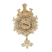 3D Wooden Pendulum Clock Models for Adults, Build Making Kits Clock- Cut Wood Crafts Gift Retro Wall Clock DIY Construction Toy