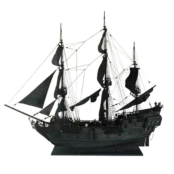 3D Wooden Pirate Ship Sailing Ship Model Kit, 1:50 Scale Black Pearl Set with DIY Customizable Design, Display & Decor Piece for Adult Builders, Collectors, Holiday Gift for Enthusiasts