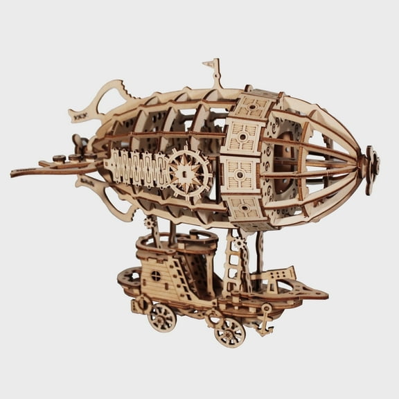 3D Wooden Puzzle Airship Model kits for Adults Model Building Kit Brain Teaser for Adults to Build Hand Craft Mechanical