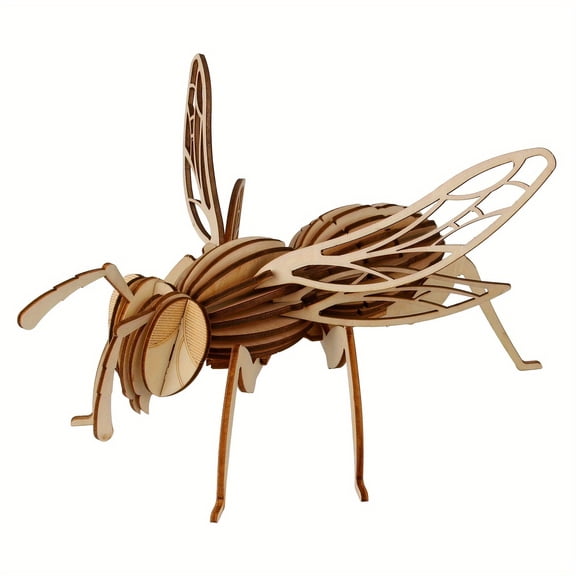 3D Wooden Puzzle Bee, DIY Desktop Ornament, Exquisite Wooden Craft Model Kit for Adults