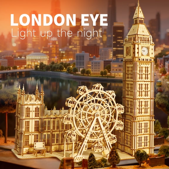 3D Wooden Puzzle Big Ben Model Kit Desktop Clock DIY Building Blocks Creative Christmas Gift Home Decor