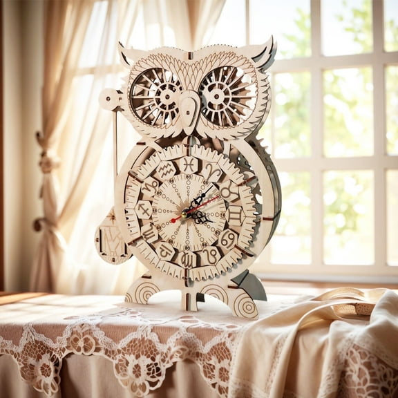 3D Wooden Puzzle Clock - DIY Kit with Eco-Laser Cut Wood, Elegant Home Decor & Meaningful Gift