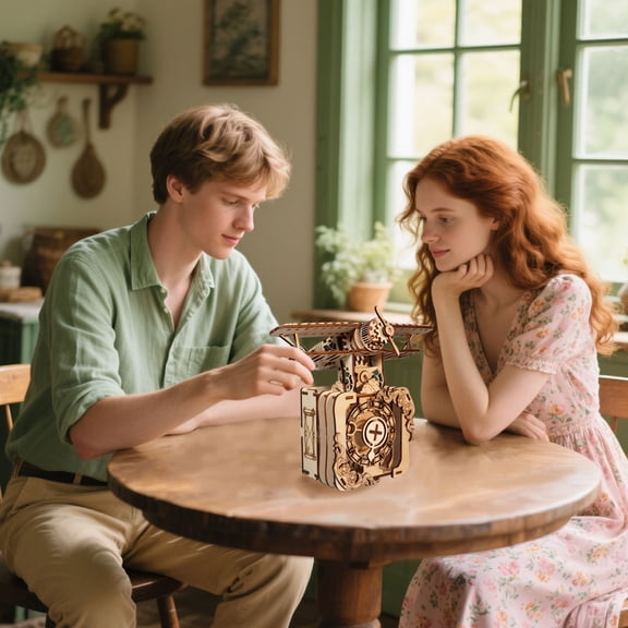 3D Wooden Puzzle Colorful Butterfly Music Box You Are My Sunshine Christmas Gift Handmade Assembly Model Kit Holiday Birthday Gifts