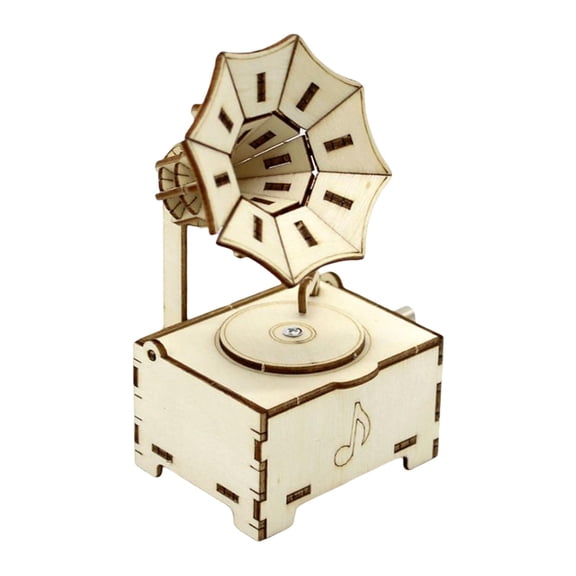3D Wooden Puzzle Craft Kits, Gramophone 3D Puzzle Toys Gifts for Adults Teens