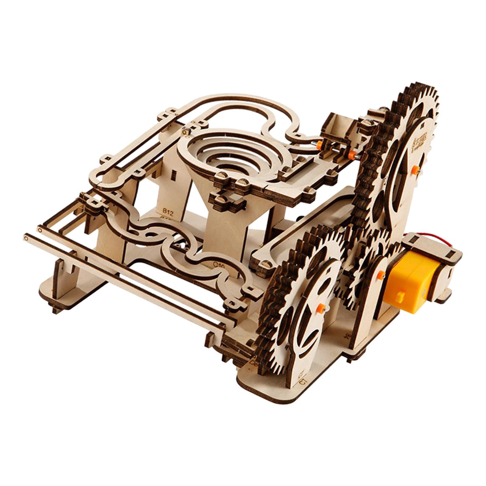 Gracefulhat Puzzle In Legno 3D Rail-Hub Gear Drive Marble Runner