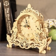 3D Wooden Puzzle European Retro Clock Model Kits for Adults to Build Woodcraft Kit DIY Handmade Gift for Birthday And Christmas