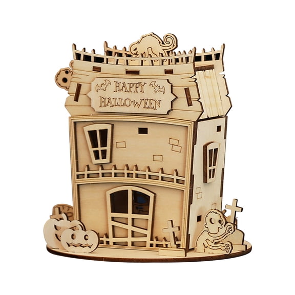 3D Wooden Puzzle House, 33PCS Diy Assembly Steampunk Miniature House Wooden Model Kit to Build, 3D Jigsaw Puzzle Miniature Cottage Model Set
