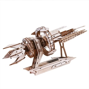 3D Wooden Puzzle Interstellar Battleship Model Kit, DIY Sci-Fi Spacecraft Building Set, Handcrafted Futuristic Decor, Best Gift for Science fiction fans