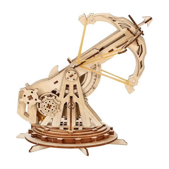 3D Wooden Puzzle, Mechanical Siege Crossbow Model, 1 Set DIY Assembly Kit, Handmade Craft Hobby Toy for Teens and Adults, Collectible Historical Engineering Building Kit for Home Decor