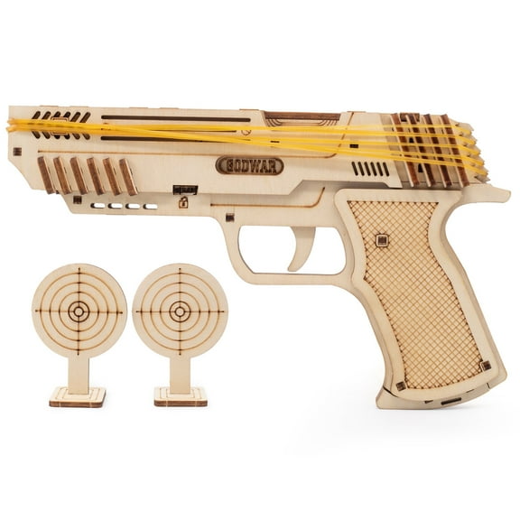 3D Wooden Puzzle Rubber Band Gun Model Kit Brainteaser & Puzzle for Gifts