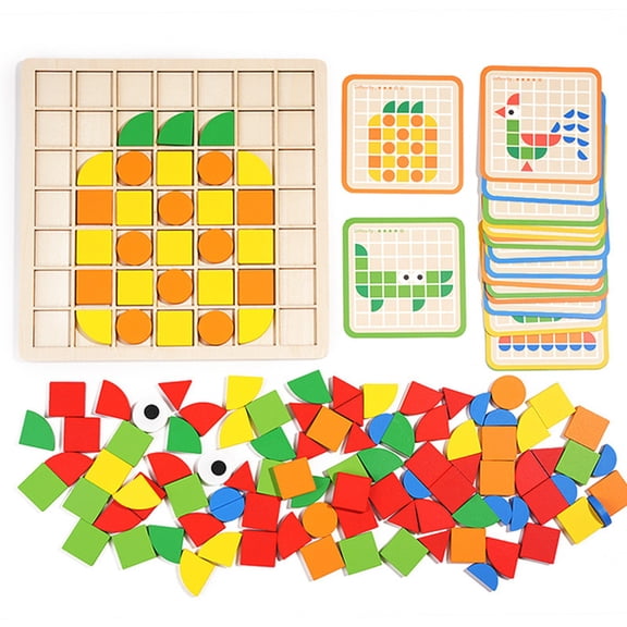3D Wooden Puzzle Set, Animal Shape Building Blocks, Educational Jigsaw Toy for Color and Shape Recognition, Interactive Desktop Game for Family Fun