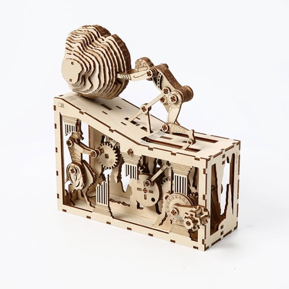 3D Wooden Puzzle Sisyphus Mechanical Model Kit, Greek Mythology Building Set, Kinetic Desk Decor for Adults