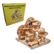 3D Wooden Puzzle Sn Steel Ball Track Transmission, DIY Assembly Mechanical Marble Run Model Kit For Hobby Building, Desk Display And Creative Gifts