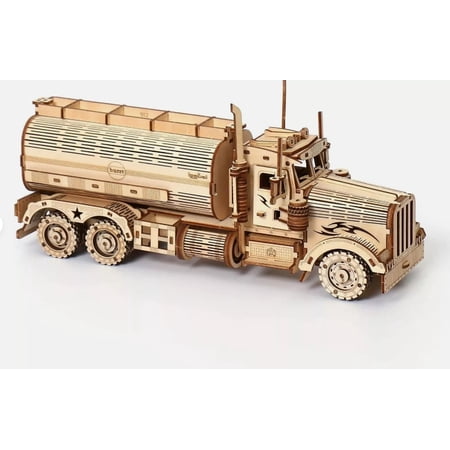 3D Wooden Puzzle, Tanker Truck, Mechanical Model Kits for Adults