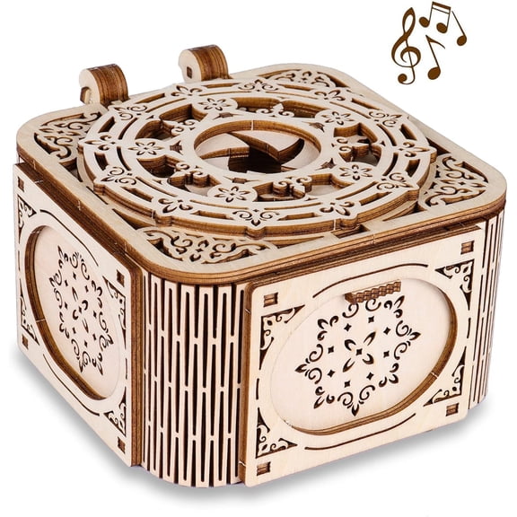 3D Wooden Puzzle, Treasure Box with Music, Mechanical Model Kit to Build for Teens and Adults, DIY Assembly Kit, @ Gifts for Birthdays Christmas # !