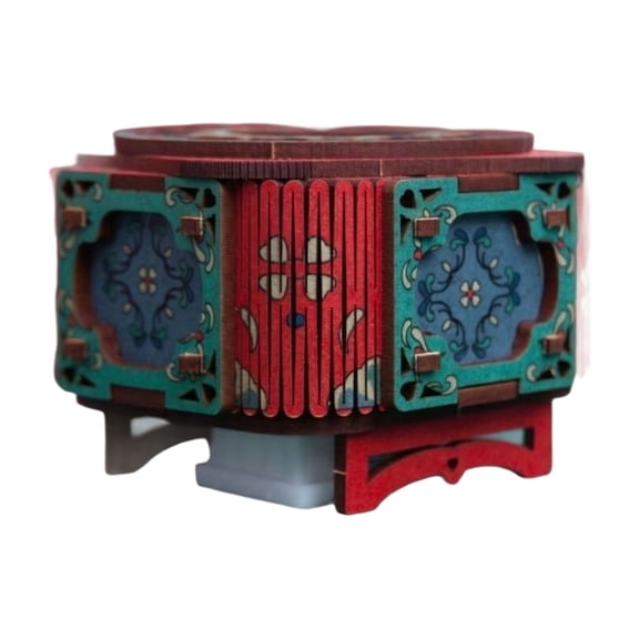 3D Wooden Puzzle, Wooden Storage Box, Vintage Music Box, Four Leaf Decorations, Valentine Box Decorations, Small Jewelry Gift Box, Irish Decorations for Home, Assembled Hexagon