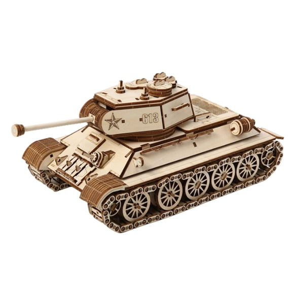 3D Wooden Puzzle for Adults, DIY Tank Model, Creative Assembly Model Building, DIY Assembly Puzzle, Home Desktop Decor