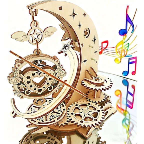 3D Wooden Puzzles for Adults Teens DIY Music Box Wood Model Kit Craft Kits Mechanical Engineering Building Toys to Build for Age 14+ Years Old, @ Cool Birthday Gift # !